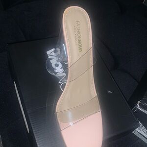 New nude acrylic sandal heels size 11